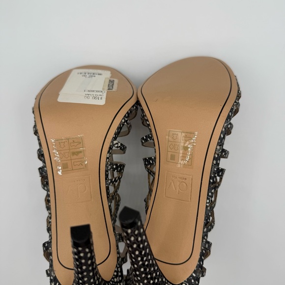 Dolce Vita Tessah Black & White Leather Lace-Up Heels Size 9.5 - Picture 8 of 14